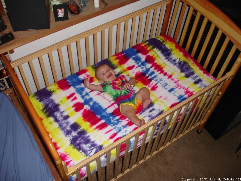 John in his Crib
