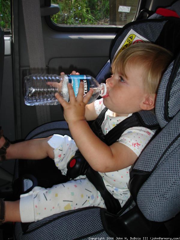 Drinking from a Water Bottle