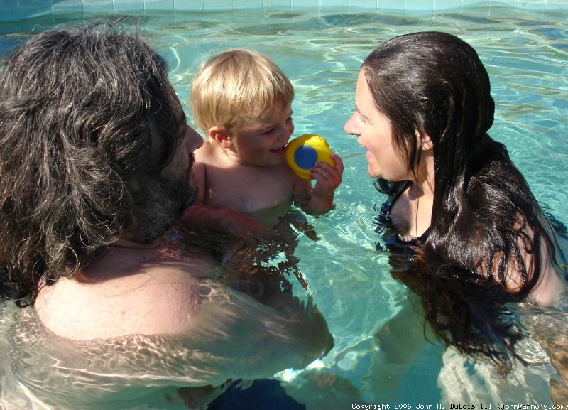 Pool with Uncle and Mom