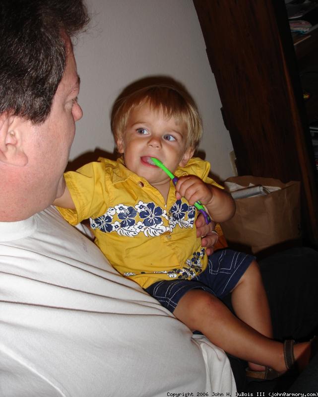 Brushing his Teeth