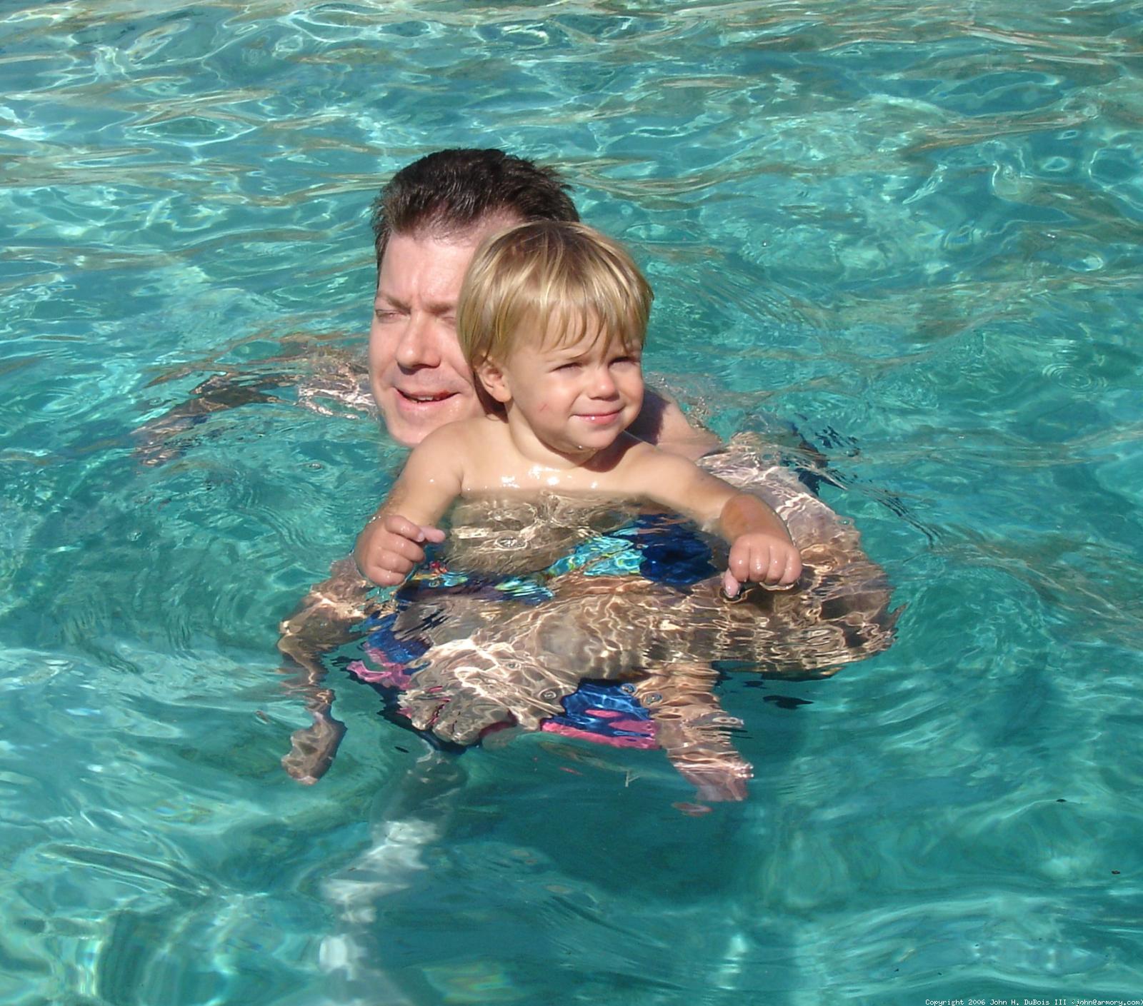John & Dad in Pool