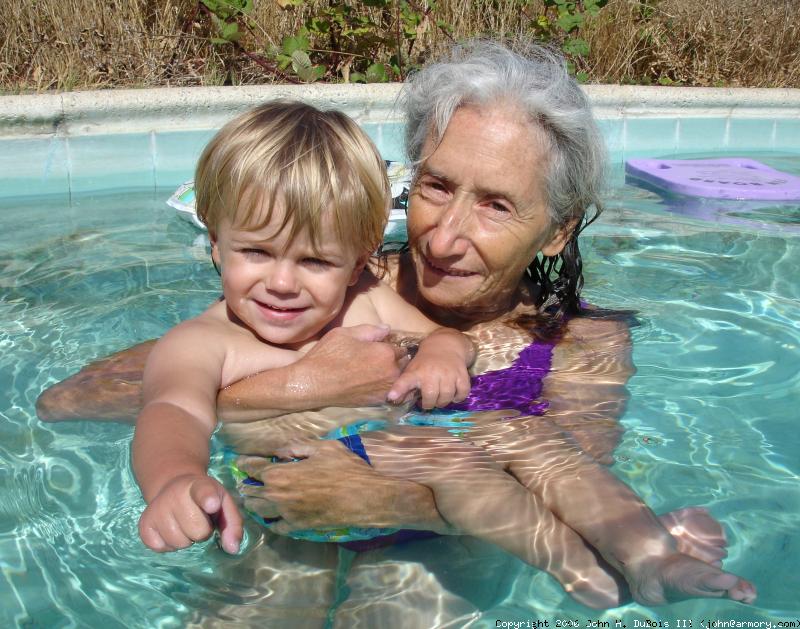 John & Grandma in Pool