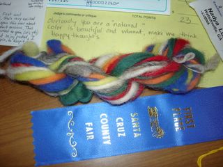 Nadya's Blue Ribbon Spinning