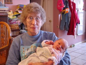 in Grandma Lavera's arms