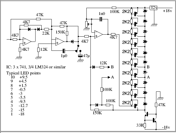 Led vu meter circuits - leoprojects
